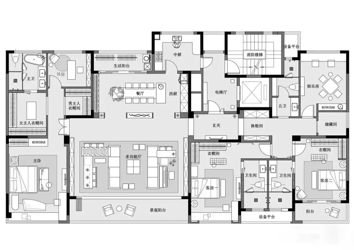 如何合理化设计大平层的空间布局?