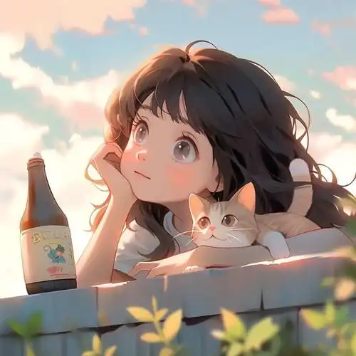 治愈系女孩和猫可爱女生头像 温柔旧漫多色闺蜜头像