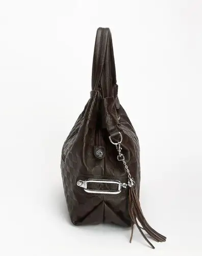 箱包库存专场澳洲袋鼠 啡色格纹时尚两用手提包