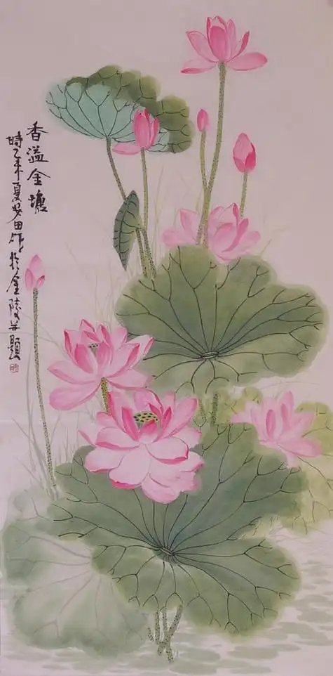 荷花国画水墨画水墨画荷花简单初学