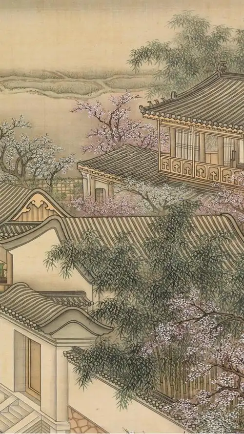 清宫廷画家冷枚春夜宴桃李园图