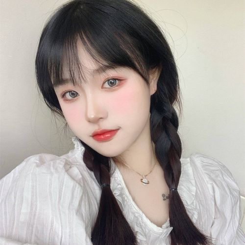 双麻花辫子全头套长发可爱双马尾lolita长直发减龄逼真整顶假发女