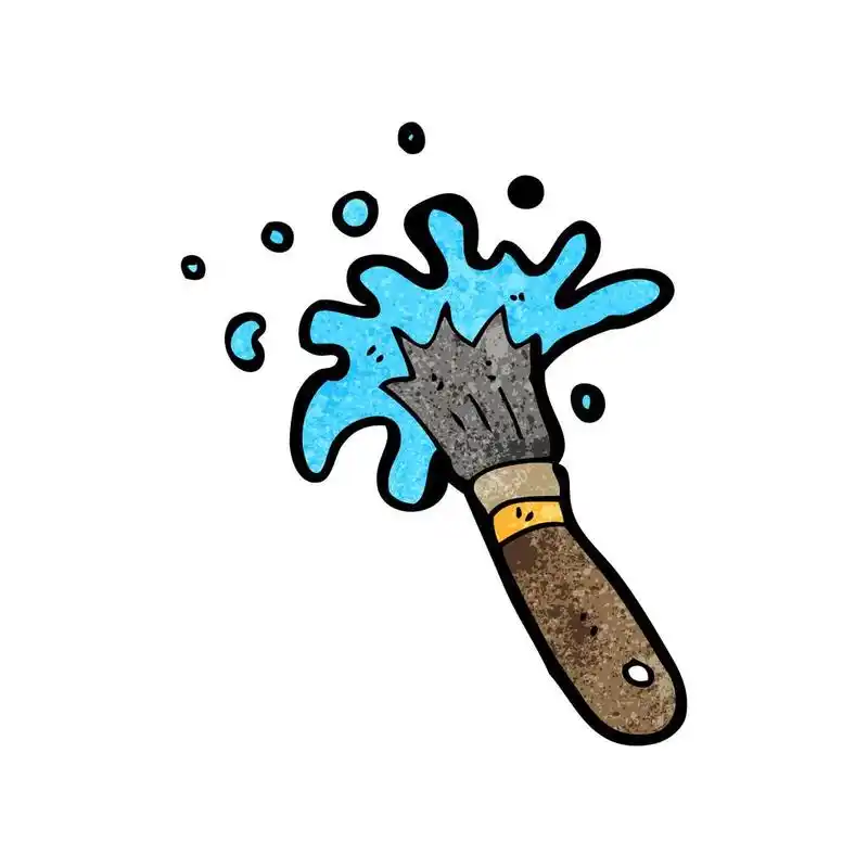 油漆刷,矢量,卡通油漆刷上白色的背景