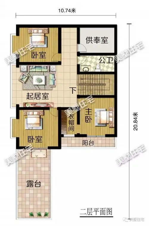 开间10米的狭长地基这么建,5居室带院子,生活不要太舒服