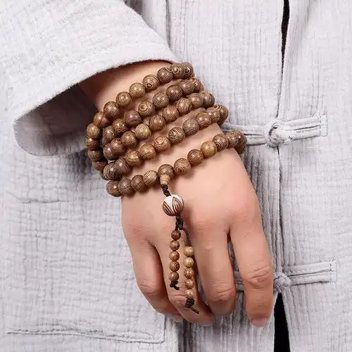 佛珠鸡翅木108颗念珠长款念佛男士女款念经项链佛珠