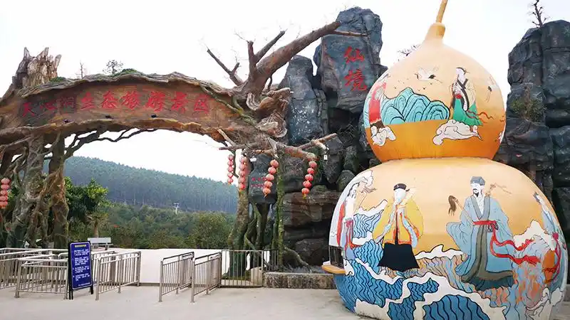 景区正门天心洞玻璃桥玻璃桥玻璃桥丛林穿越玻璃漂流蹦蹦云飞天魔毯