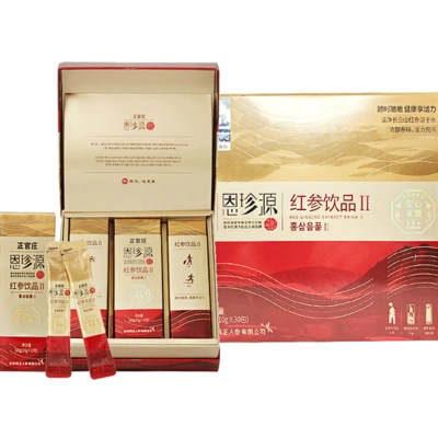 韩国正官庄恩珍源高丽参饮品人参红参液红参精浓缩口服液袋装30袋