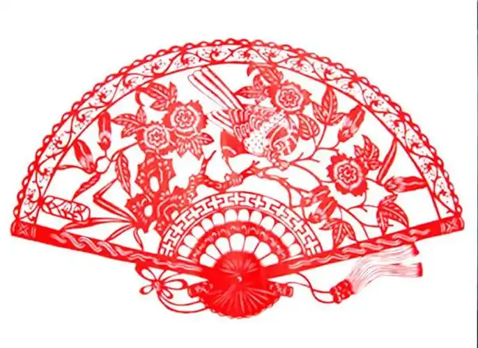 扇形花鸟剪纸精品组图