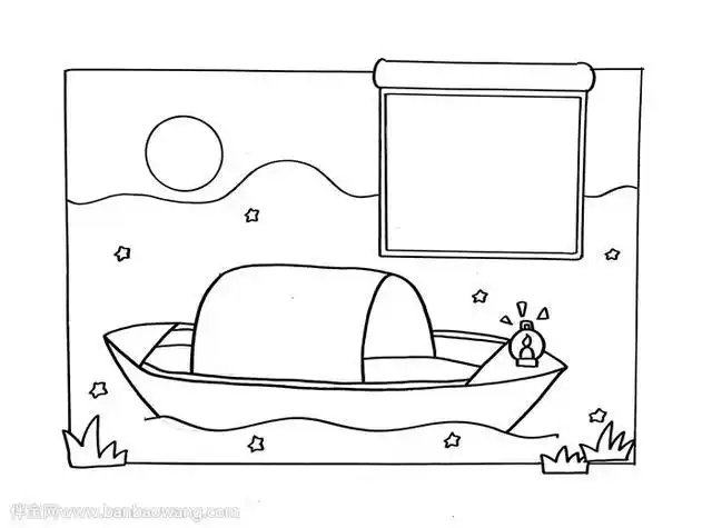 舟夜书所见古诗配画