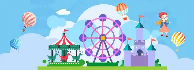 快乐幼儿园亲子嘉年卡通banner背景图片免费下载-千库网