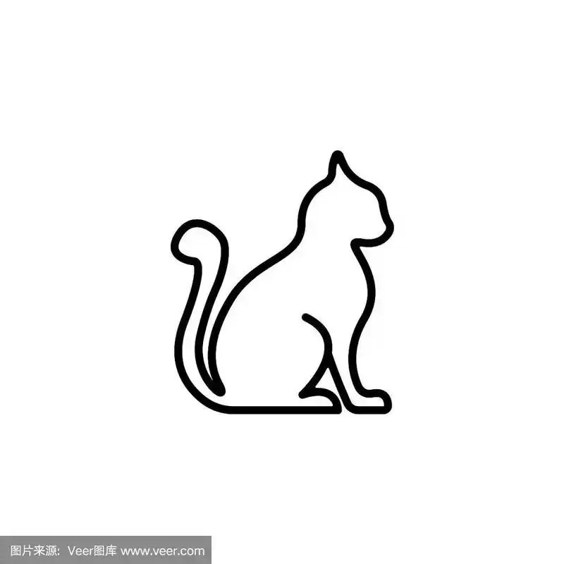 网页线猫的图标剪影猫