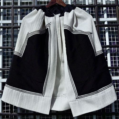 彝族查尔瓦彝族风格查尔瓦披风彝族瓦拉童男童女民族条纹