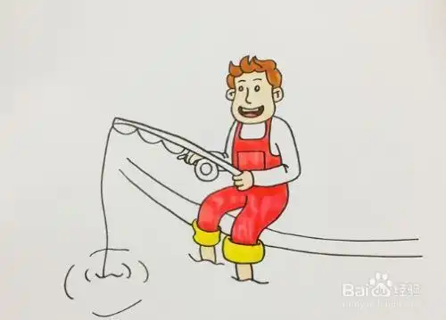 渔夫简笔画画法简笔画fisherman