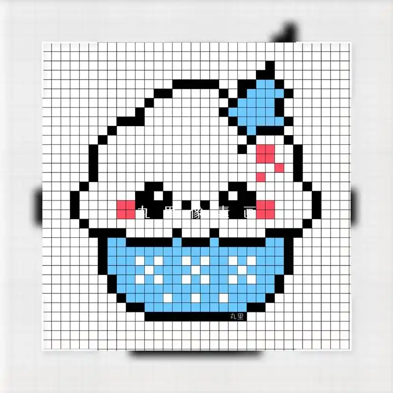 [图纸分享]可爱云像素画.#教你画像素画 #方格画 #像素画 - 抖音