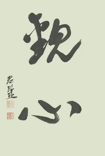 姜宝林题 观心 70cm×47cm△ 刘朴题 观法 8