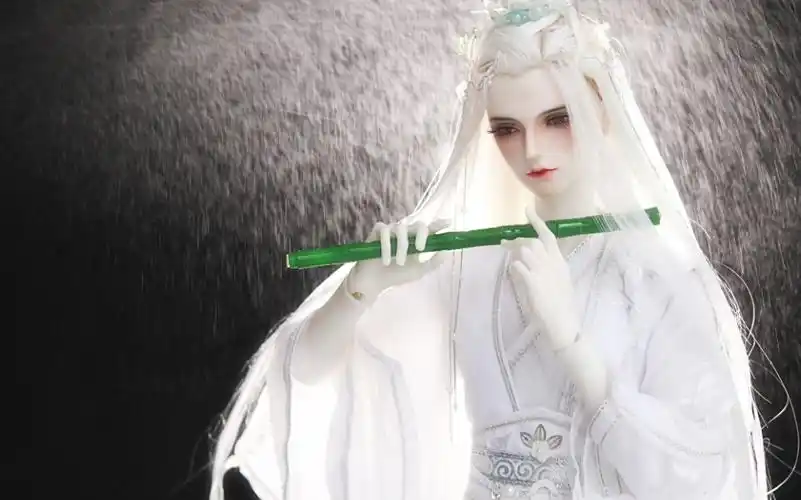 bjd娃娃龙魂淼君绝美颜值热缩片发饰新尝试