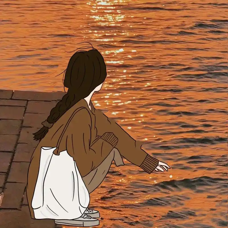 插画头像|扎麻花辫女生背影头像 9315私人头像,其他一切禁止,感谢