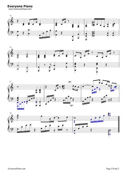 爱笑的眼睛五线谱预览2-钢琴谱文件(五线谱,双手简谱,数字谱,midi,pdf