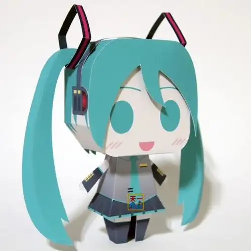 美少女 初音未来 q版娃娃★纸模型 亲子人偶diy折纸【天一纸艺】