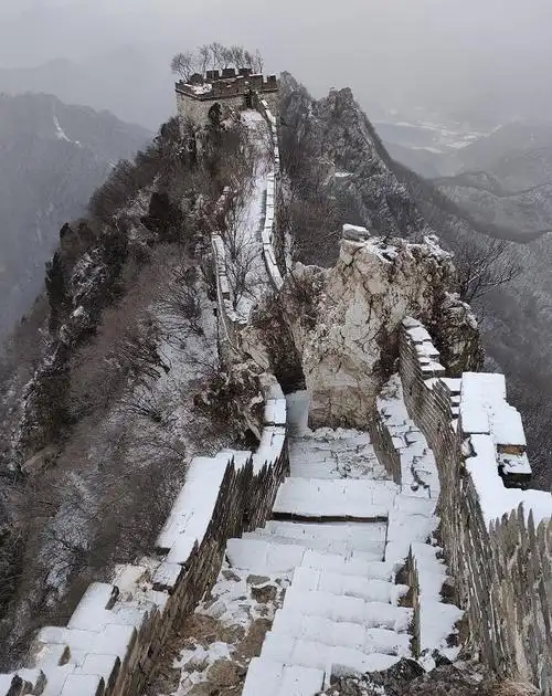 春雪润万物箭扣长城雪景美照来了