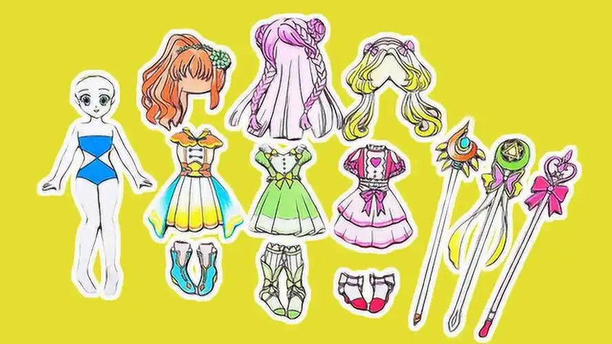 手工剪纸,制作美少女漂亮公主裙