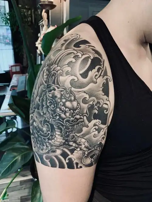 招财貔貅_纹身图案手稿图片_june的纹身作品集