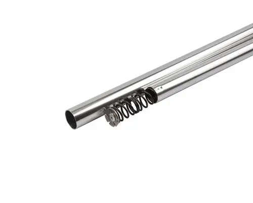 带弹簧的闪亮伸缩杆铬淋浴可调节淋浴窗帘杆