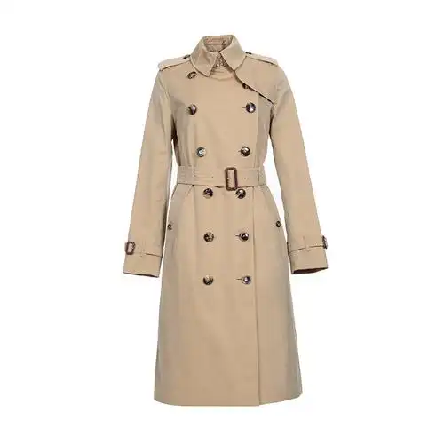 burberry 博柏利 女款棉质肯辛顿版型长款heritage trench风衣