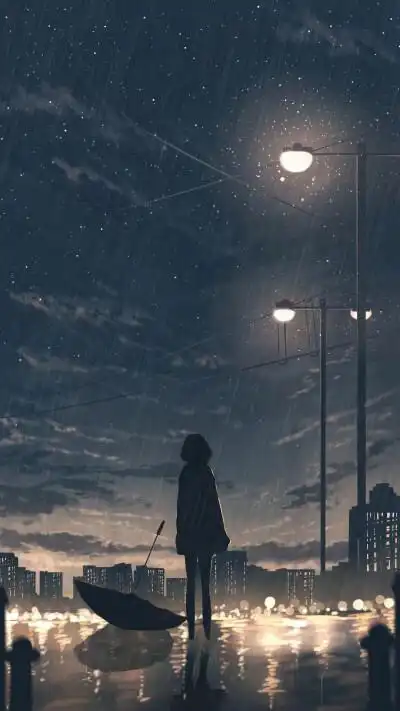 星空有人物背影