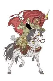 关羽拿大刀骑着马 门神