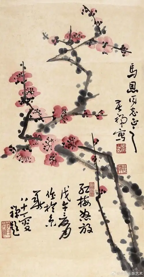 画家李苦禅笔下的梅花