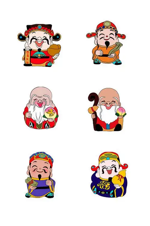 手绘福寿禄人物元素