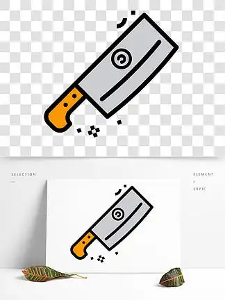 卡通简笔画菜刀免抠图