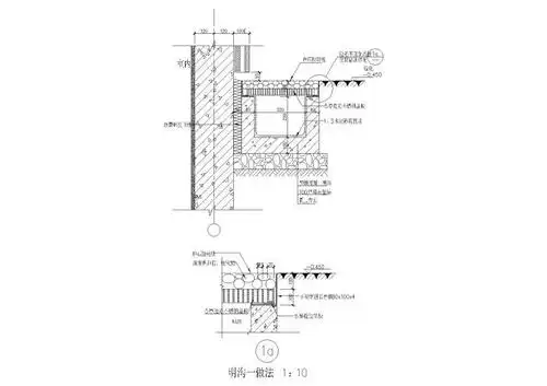排水沟节点详图(散水明沟,刮泥蓖子等)