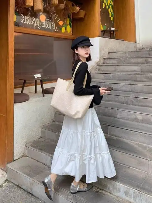 夏季2024新款白色半身裙女裙子小个子长款a字裙蛋糕裙女半身长… - 17