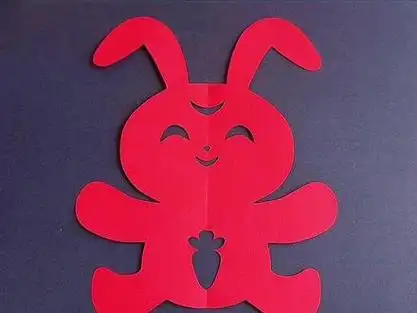 儿童手工剪纸教程简单好看小白兔_儿童小兔子剪纸教程_小人剪纸怎么剪