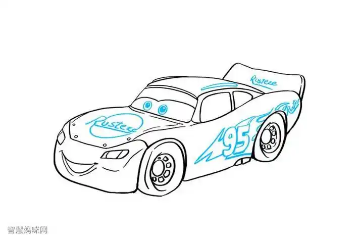 闪电麦昆简笔画