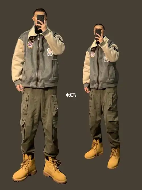 ootd冬季潮流小众男生穿搭工装复古马丁靴