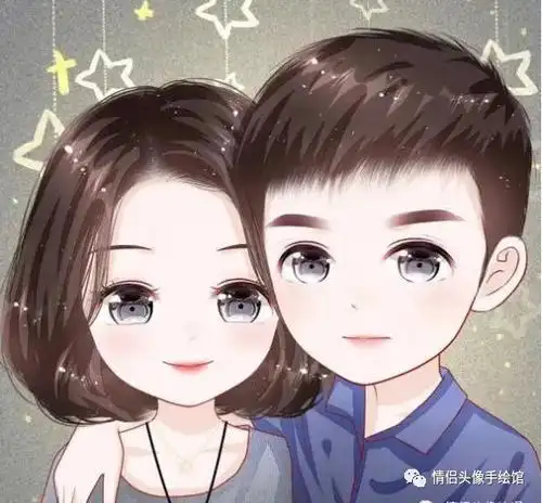 彩绘情侣头像一左一右_头像图片_扣扣乐园