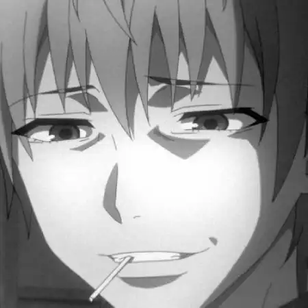 颓废丧男头动漫黑白 孤独又去找了谁-黑白头像