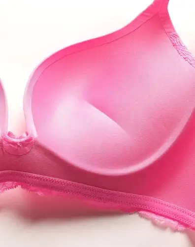 荧光粉红色性感优雅3/4薄杯文胸套装