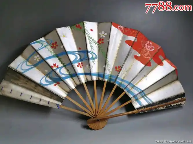 日本回流舞扇御舞扇折扇扇子中古品难免有岁月痕迹,c207-价格:10.0000