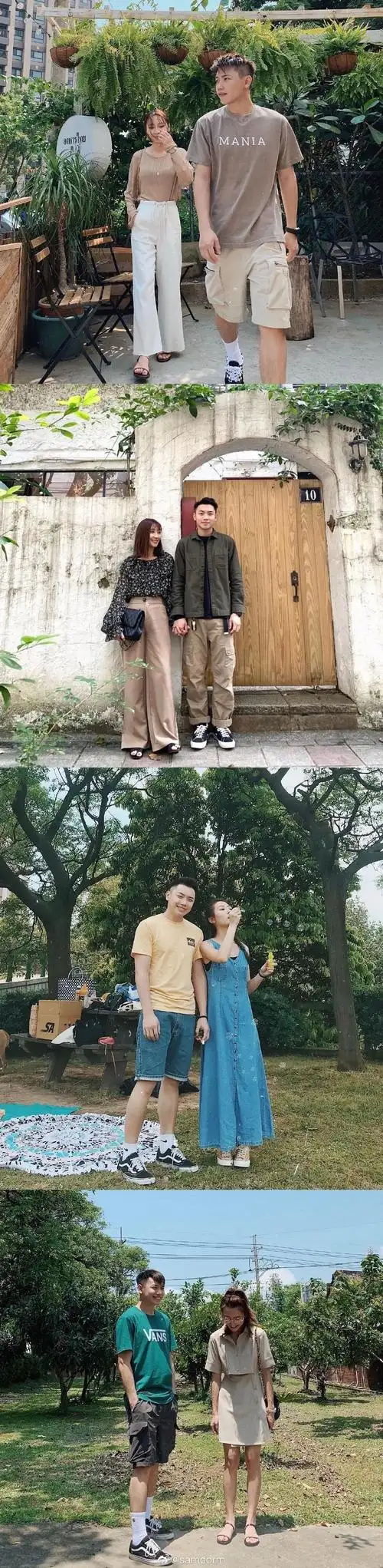 身高183男友和165女友的情侣穿搭,网友:我酸了