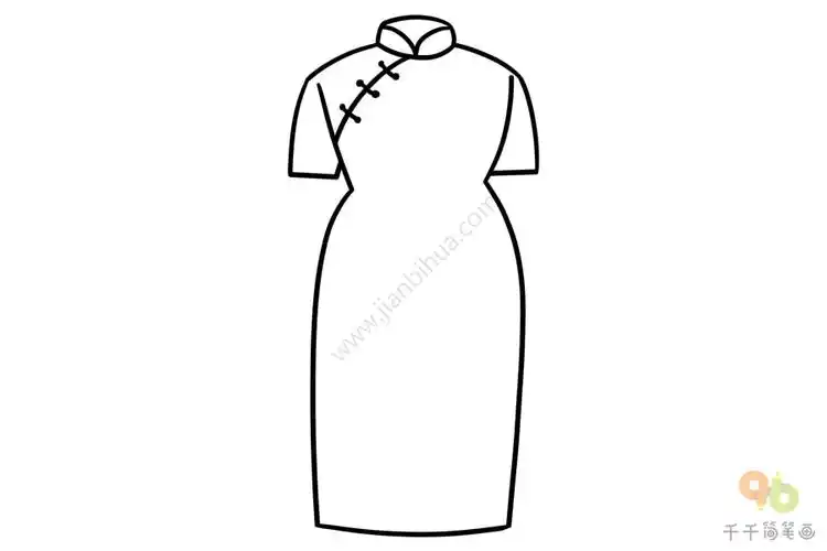 旗袍简笔画图片