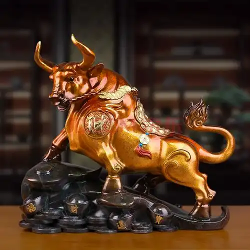 铜金岁月生肖牛扭转乾坤金属牛气冲天黄铜摆件铜雕工艺品办公室玄关