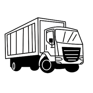 货柜大型运货卡车剪贴画黑白