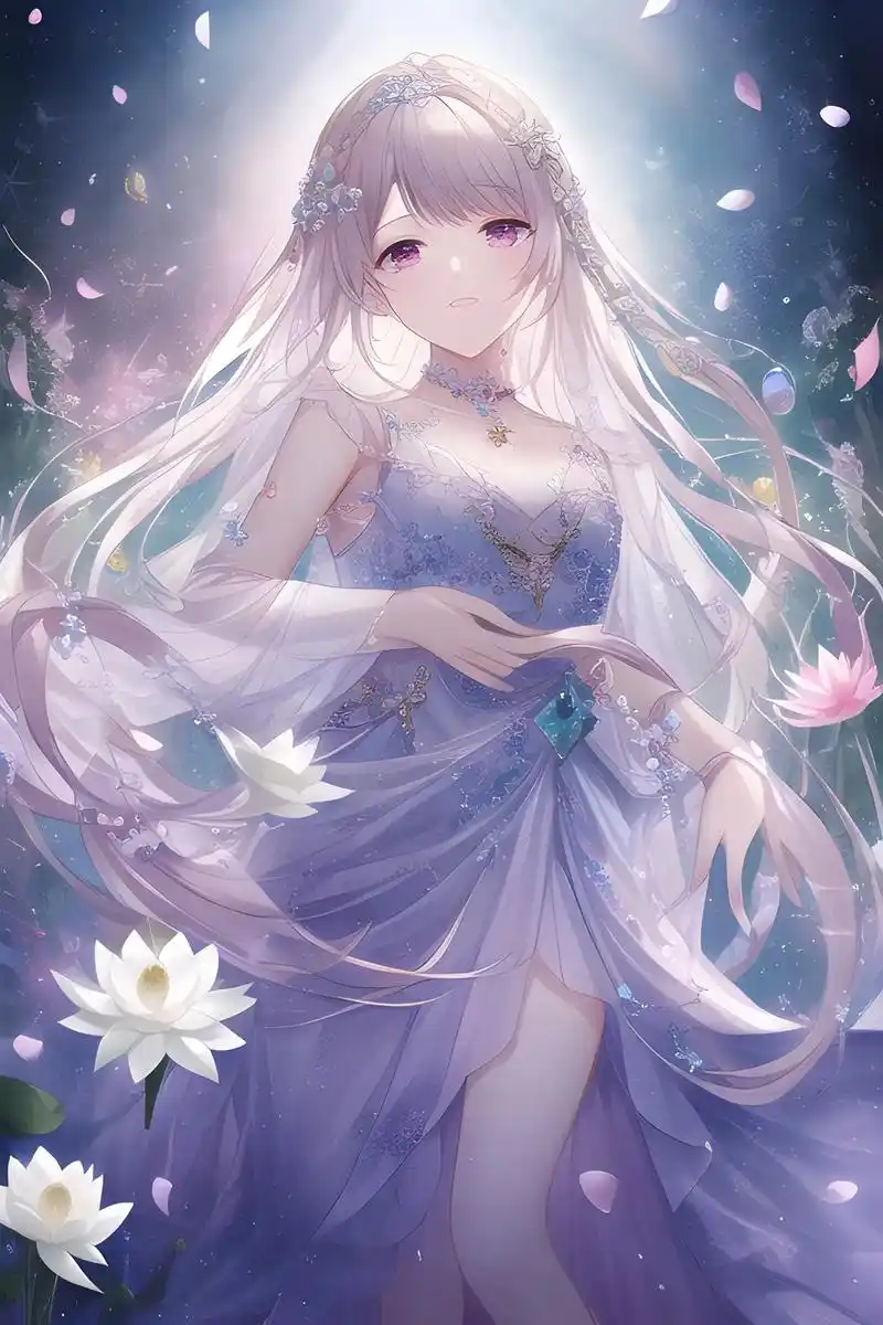 花的嫁衣.#ai绘画 #动漫少女 #二次元 #绝美壁纸 - 抖音