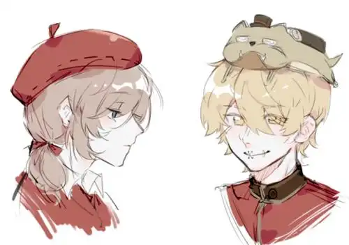 画邮,两个摸鱼头 和朋友坐牢好.