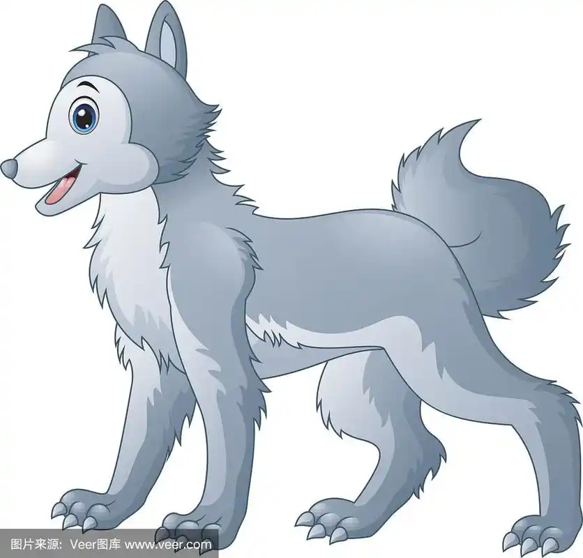 卡通可爱的狼