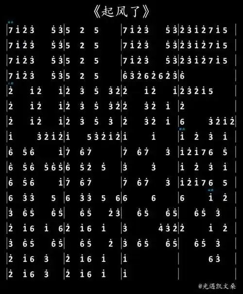 光遇起风了321指琴谱是什么